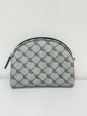 Lauren Ralph Lauren Logo Makeup Bag Clutch Cosmetic Zipper Pouch